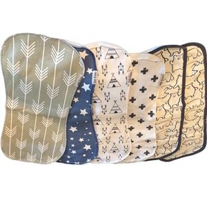 Dodo Babies (3) Burp Cloths Gerber (2) Cotton Contoured Multi Pattern